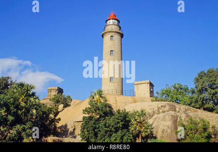 Phare à Mahabalipuram près de Chennai Tamil Nadu Inde Banque D'Images