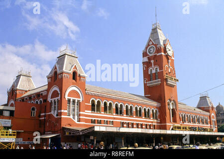 Gare de Chennai, Chennai Central, M.G. Gare centrale de Ramachandran, terminus ferroviaire principal, Madras, Chennai, Tamil Nadu, Inde, Asie, Asie, Indien Banque D'Images