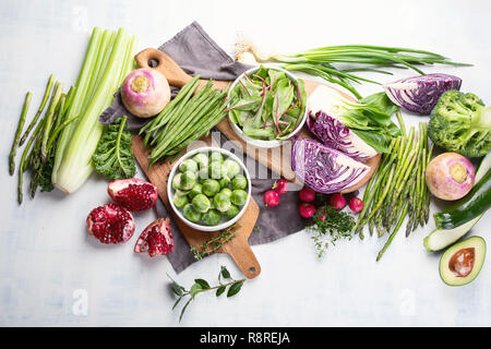 Des légumes de saison pour la cuisine saine. Haut de la vue, télévision lay Banque D'Images