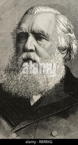 Sir Austen Henry Layard (1817-1894). Voyageur et homme politique anglais. La gravure à l'histoire universelle, 1892. Banque D'Images