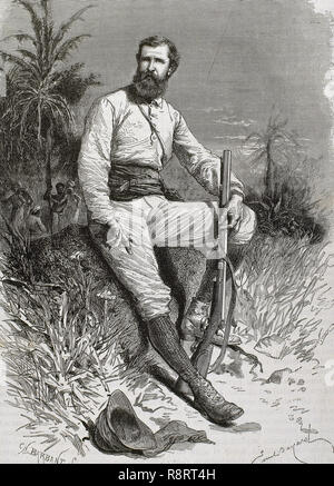 Cameron, Verney Lovett (1844-1894). Voyageur et explorateur britannique. Gravure par barbant. Banque D'Images