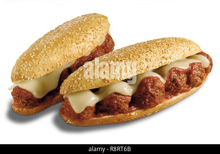 Meatball sandwich sous Banque D'Images