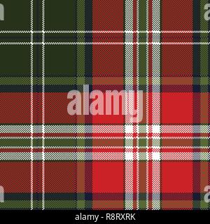 Plaid vert rouge tissu transparente texture. Vector illustration. Illustration de Vecteur