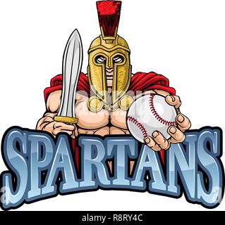 Trojan Spartan Sports Baseball Mascot Illustration de Vecteur