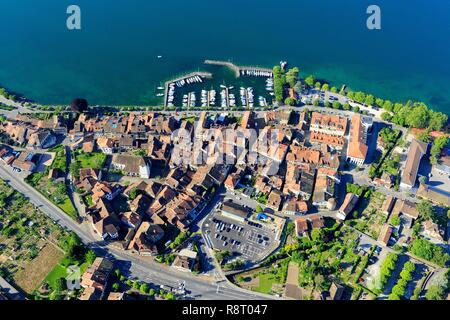 La Suisse, canton de Vaud, le Lac Léman, Lavaux Oron District, Lavaux, vignoble en terrasses, Patrimoine Mondial de l'UNESCO, Lutry (vue aérienne) Banque D'Images