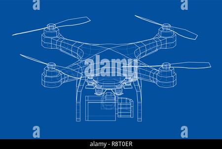 Concept de drone. Vector Illustration de Vecteur