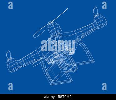 Concept de drone. Vector Illustration de Vecteur