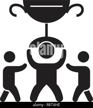 Trophée de la grande entreprise vecteur icône noire concept. Trophée de la grande entreprise, illustration télévision sign Illustration de Vecteur