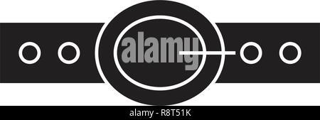 La courroie d'affaires vecteur icône noire concept. La courroie d'affaires télévision illustration, sign Illustration de Vecteur