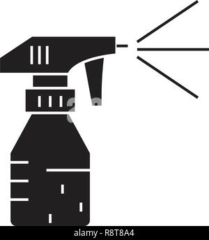 Sprinkleur jardinage vecteur icône noire concept. Sprinkleur jardinage télévision illustration, sign Illustration de Vecteur