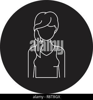 La perte de cheveux vecteur icône noire concept. La perte de cheveux télévision illustration, sign Illustration de Vecteur
