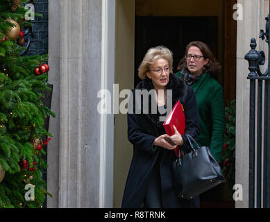 Londres, Royaume-Uni. Au 18 décembre 2018. Andrea Leadsom et la Baronne Evans laisser la réunion du Cabinet, à Downing Street. Credit : Tommy Londres/Alamy Live News Banque D'Images