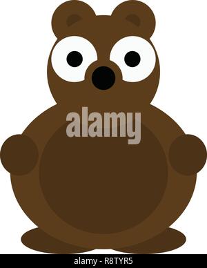 Ours brun vector illustration d'un cute cartoon personnage animal pour les enfants. Illustration de Vecteur