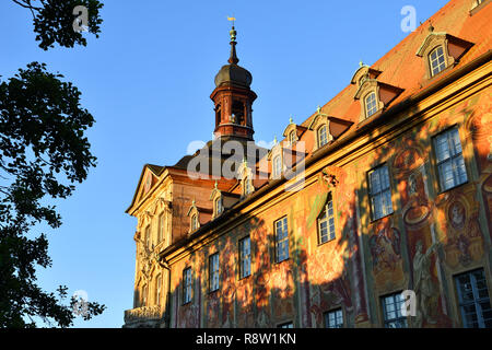 Allemagne, Berlin, région de Franconie, Bamberg, classé au Patrimoine Mondial de l'UNESCO, l'Altes Rathaus (ancien hôtel de ville) avec façade Rococo Banque D'Images