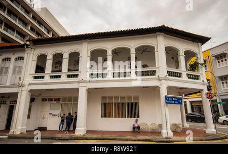 Bukit Pasoh bâtiments traditionnels sur route, Outram Park, Singapore Banque D'Images