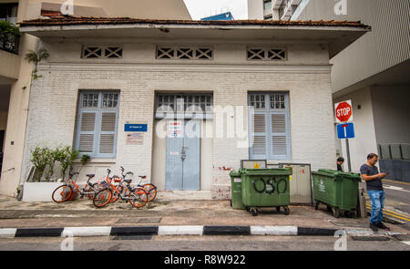 Bukit Pasoh vieux bâtiment sur route, Outram Park, Singapore Banque D'Images