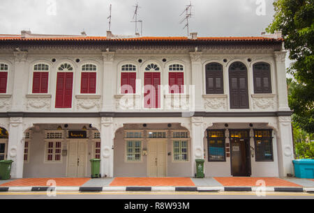 Maisons traditionnelles sur Bukit Pasoh Road, Singapour, Outram Park Banque D'Images