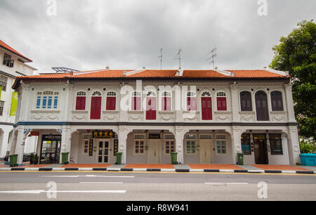 Maisons traditionnelles sur Bukit Pasoh Road, Singapour, Outram Park Banque D'Images