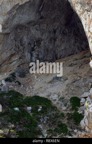 La grotte de l'Atelys aussi appelée Grotte des Pigeons, situé sur la mer près de Cagliari en Sardaigne, île, Italie Banque D'Images