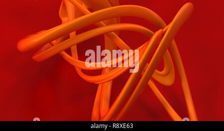 Résumé fond rouge orange avec la figure. 3d illustration Banque D'Images