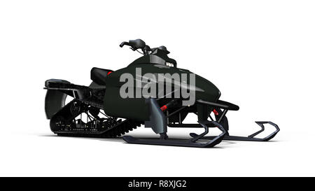 Motoneige, traîneau à moteur, jet ski neige véhicule isolé sur fond blanc, 3D Rendering Banque D'Images