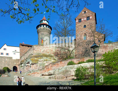 Château impérial, vieille ville, Nuremberg, Franconia, Bavaria, Germany, Europe Banque D'Images