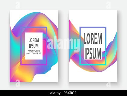 Formes fluides. Fond liquide ondulées. Concept abstrait toile lumineuse. Trendy design vagues gradient vector modèle de mise en page de l'affiche Flyer Magazine Illustration de Vecteur