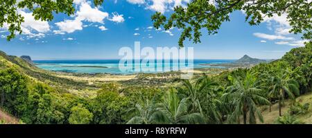 L'Ile Maurice, Rivière Noire, Chamarel, le Chamarel Restaurant, vue depuis la terrasse Banque D'Images