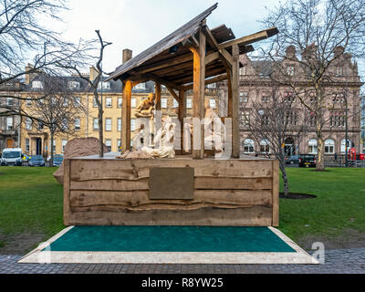 Nativité sceme sculped par Tim craie dans St Andrew Square Edinburgh Scotland UK Banque D'Images