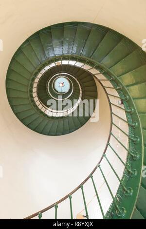 France, Aquitaine, Landes, Saint Julien en Born, le phare de Contis Contis, escalier, monument historique classé Banque D'Images