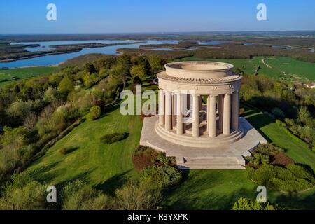 France, Meuse, Lorraine Regional Park, Côtes de Meuse, monument aux soldats américains à Montsec commémorant l'offensives menées par les forces américaines sur le saillant de Saint Mihiel pendant la Première Guerre mondiale (vue aérienne) Banque D'Images