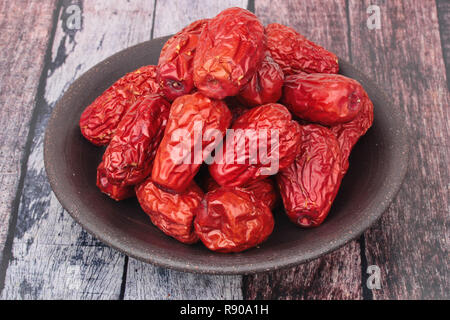 Jujube séchée ,Le fruit est une plante chinoise traditionnelle , jujube Jujube chinois.sec, Banque D'Images