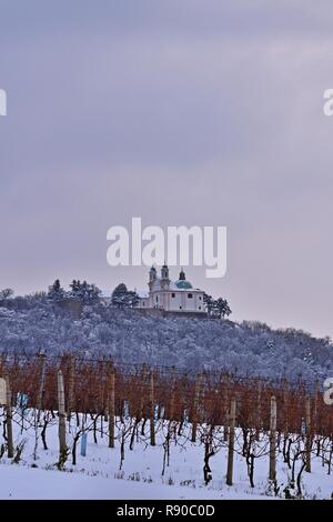 Église de Leopoldsberg, près de Vienne, Autriche sur une journée d'hiver Banque D'Images