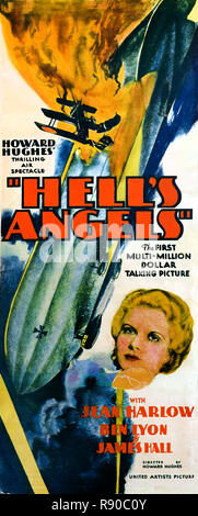 HELL'S ANGELS 1930. Jean Harlow sur une affiche pour "Hell's Angels", 1930.L'enfer anges Howard Hughes Banque D'Images
