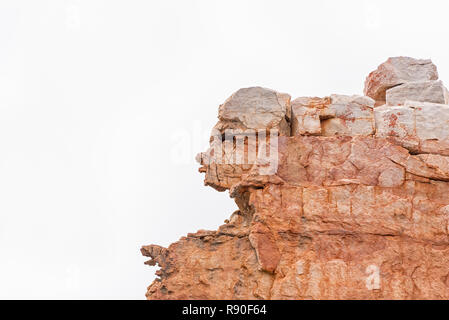 Une formation rocheuse, ressemblant à un visage humain, à Truitjieskraal dans le Cederberg Montagnes de la Province du Cap Occidental Banque D'Images