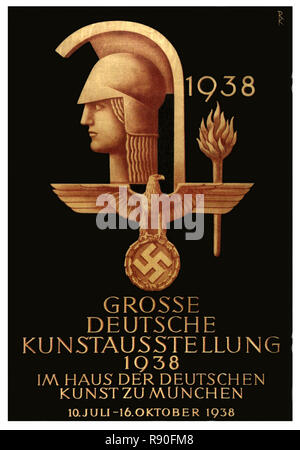 Grande Exposition d'Art Allemand 1938 - Vintage Affiche de propagande nazie allemande Banque D'Images