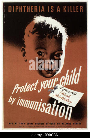 Vaccinations Dans WW2 Bretagne - Vintage Affiches de propagande britannique Banque D'Images