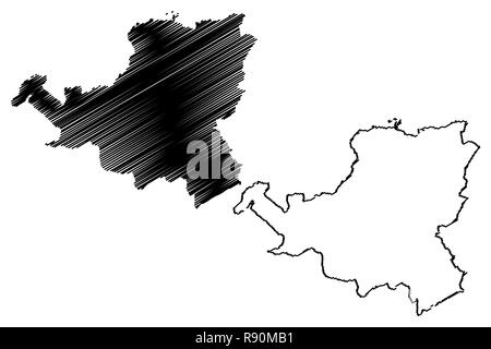 Schwyz (Cantons de Suisse, cantons, Confédération) map vector illustration gribouillage, croquis du canton de Schwyz Illustration de Vecteur