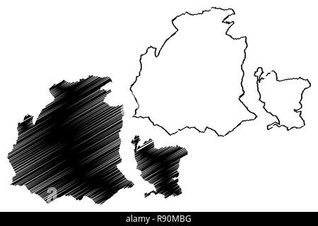 Obwald (Cantons de Suisse, cantons, Confédération) map vector illustration gribouillage, croquis du Canton d'Obwald Illustration de Vecteur