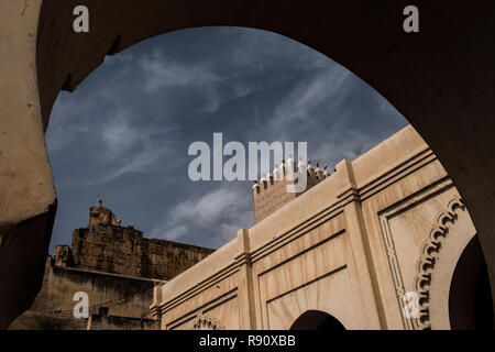 Fes, Maroc - 21 septembre 2017 : cigognes blanches à Bab Mechouar Banque D'Images