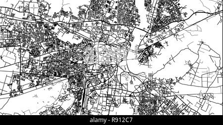 Vecteur urbain plan de la ville d'Agra, Inde Illustration de Vecteur