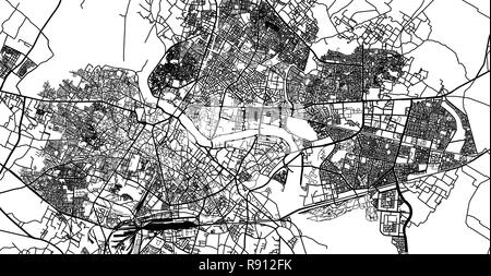 Vecteur urbain plan de la ville de Lucknow, Inde Illustration de Vecteur