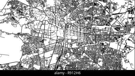 Vecteur urbain plan de la ville de Nagpur, Inde Illustration de Vecteur