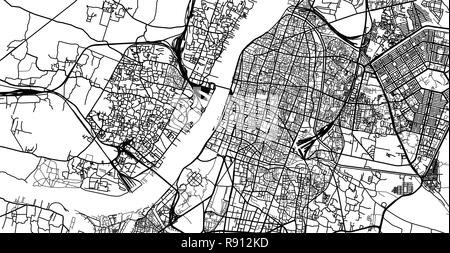 Vecteur urbain plan de la ville de Kolkata, Inde Illustration de Vecteur