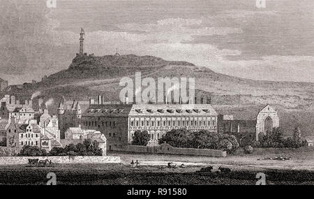 La chapelle d'Holyrood, Édimbourg, Écosse, 17e siècle, les vues à Edimbourg par J. & S. H. Storer Banque D'Images