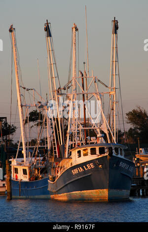 Bateaux de crevettes dock au Col Christian Yacht Club de Pass Christian (Mississippi) le 8 décembre 2010. Banque D'Images