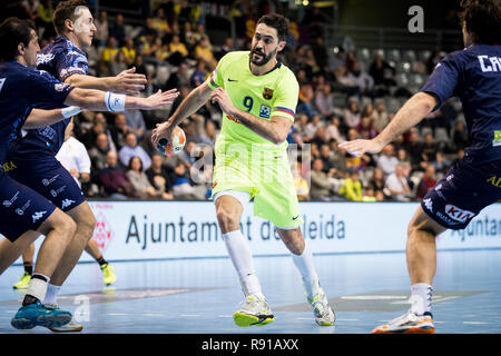 15 décembre 2018, Pabello Barris nord, Barcelone, Espagne ; demi-finale Copa ASOBAL handball ; FC Barcelona contre Lassa Ademar Leon ; Raul Entrerrios de Banque D'Images