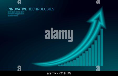 Graphique de croissance business concept. Bénéfices financiers de plus en plus tendance graphique. Augmenter les recettes d'investissement. Le succès de l'économie développement fond blanc vector illustration Illustration de Vecteur