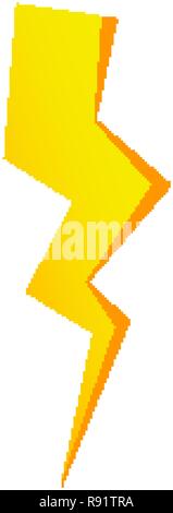 Jaune simple icône Thunderbolt. Thunder, boulon et haute tension sign Illustration de Vecteur