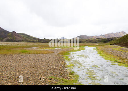 Landmannalaugar salon paysage, la Réserve Naturelle de Fjallabak, Islande. Montagnes de couleur Banque D'Images